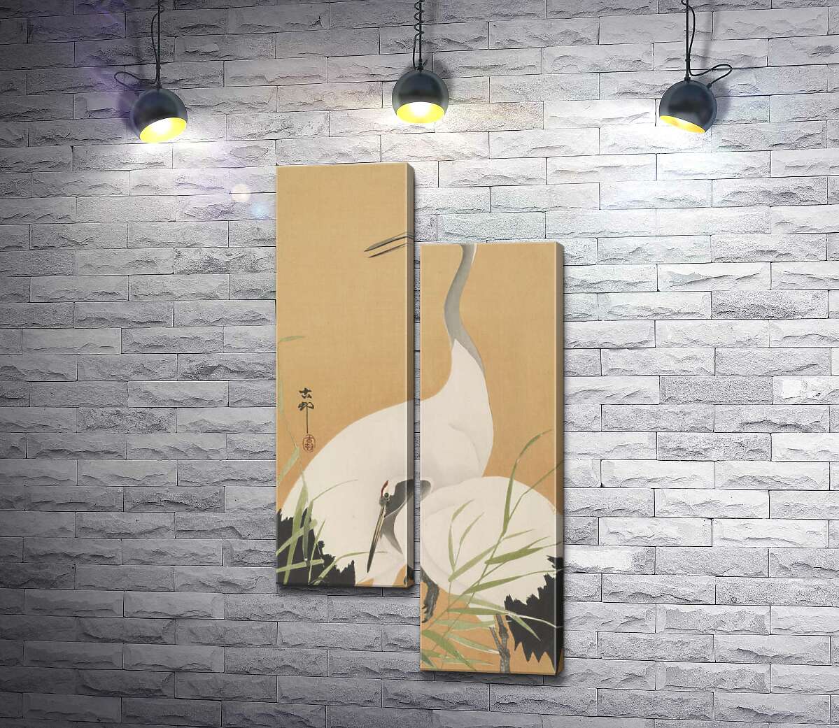 

Модульная картина ArtPoster Два журавля (Two Cranes) – Охара Косон (Ohara Koson) 50x98 см Модуль №5