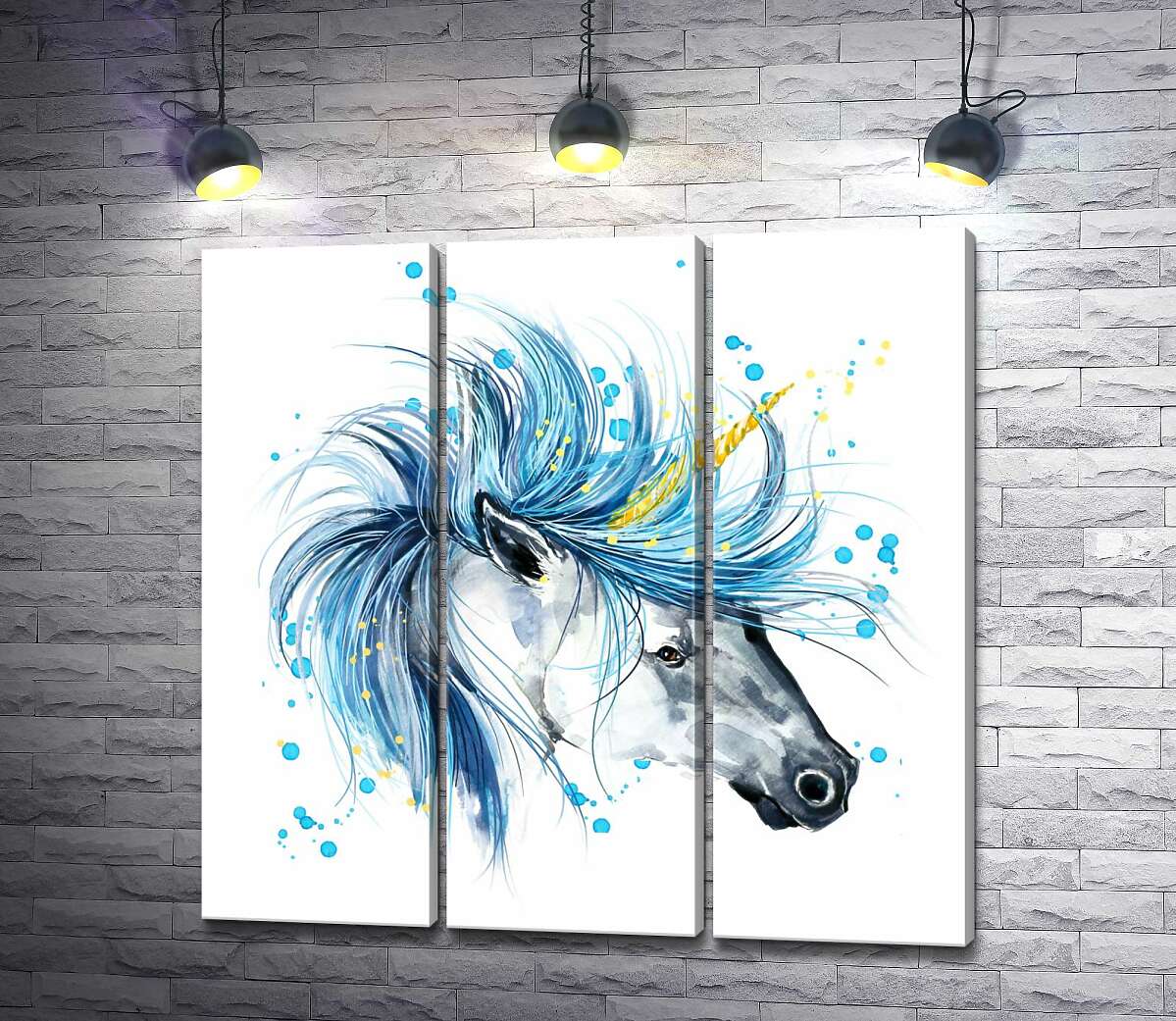 

Модульная картина ArtPoster Голубая грива белого единорога 132x130 см Модуль №11