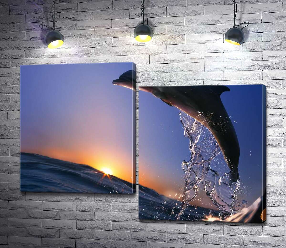 

Модульная картина ArtPoster Дельфин взлетает над водой 130x93 см Модуль №5
