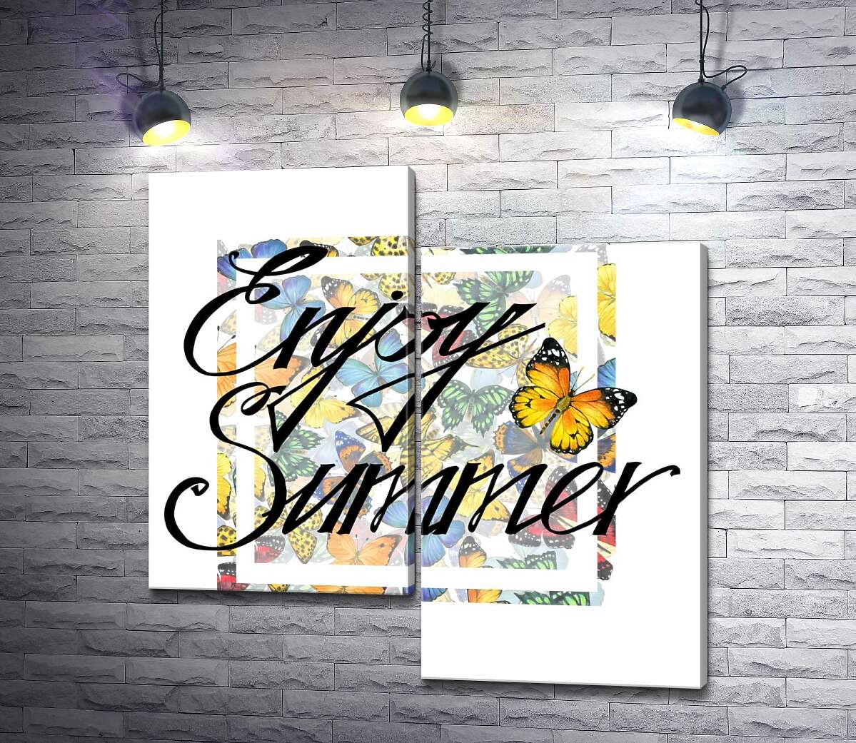 

Модульная картина ArtPoster Изысканная надпись "enjoy summer" на фоне бабочек 130x131 см Модуль №5