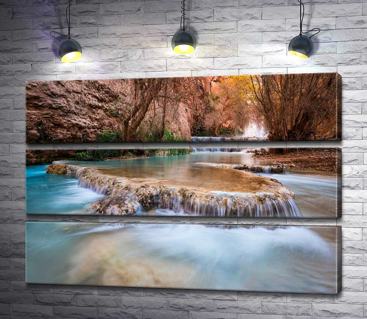 

Модульная картина ArtPoster Каскады прозрачной воды водопадов Хавасу (Havasu Falls) среди осенних деревьев 90x60 см Модуль №13