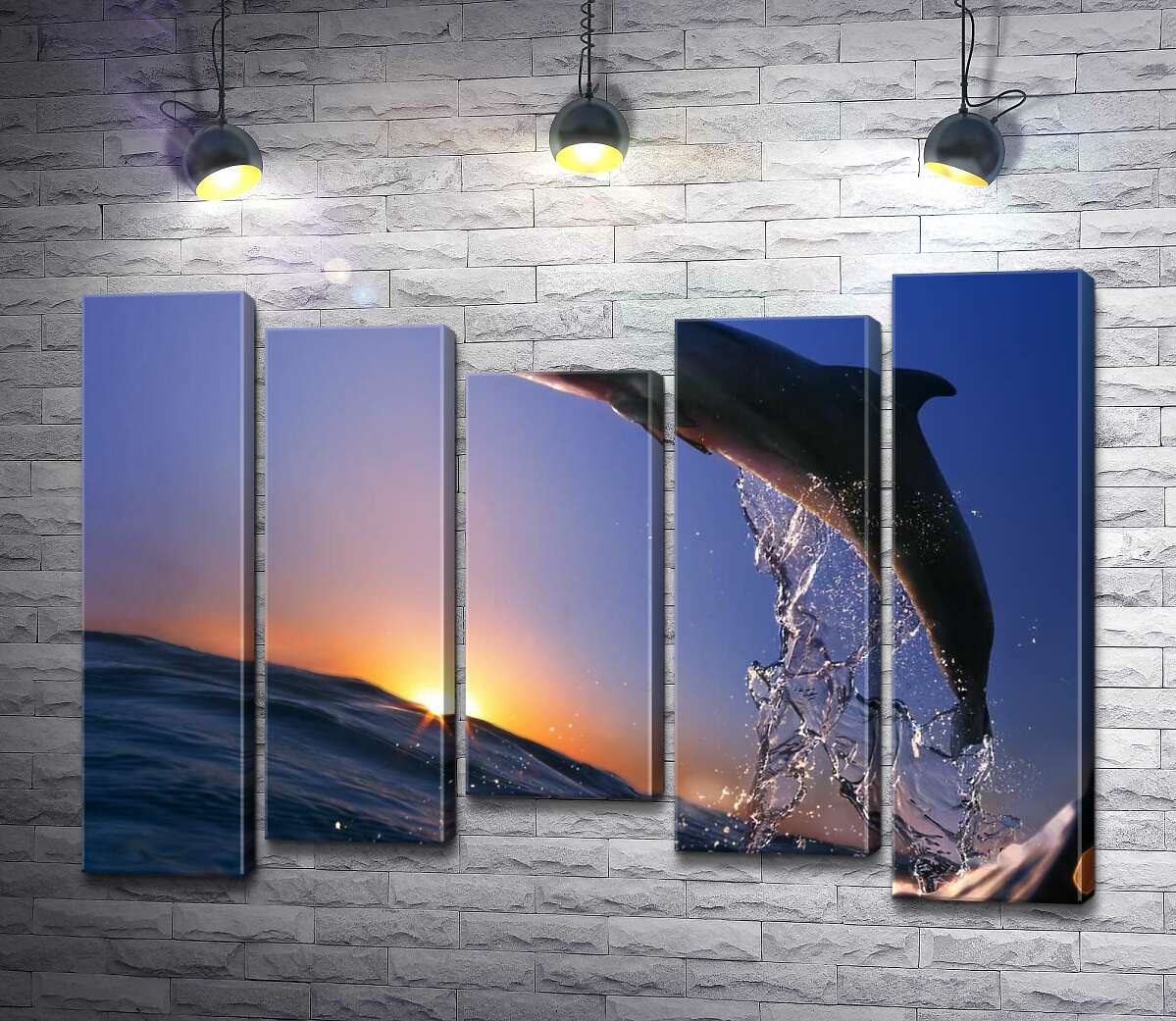 

Модульная картина ArtPoster Дельфин взлетает над водой 130x94 см Модуль №28