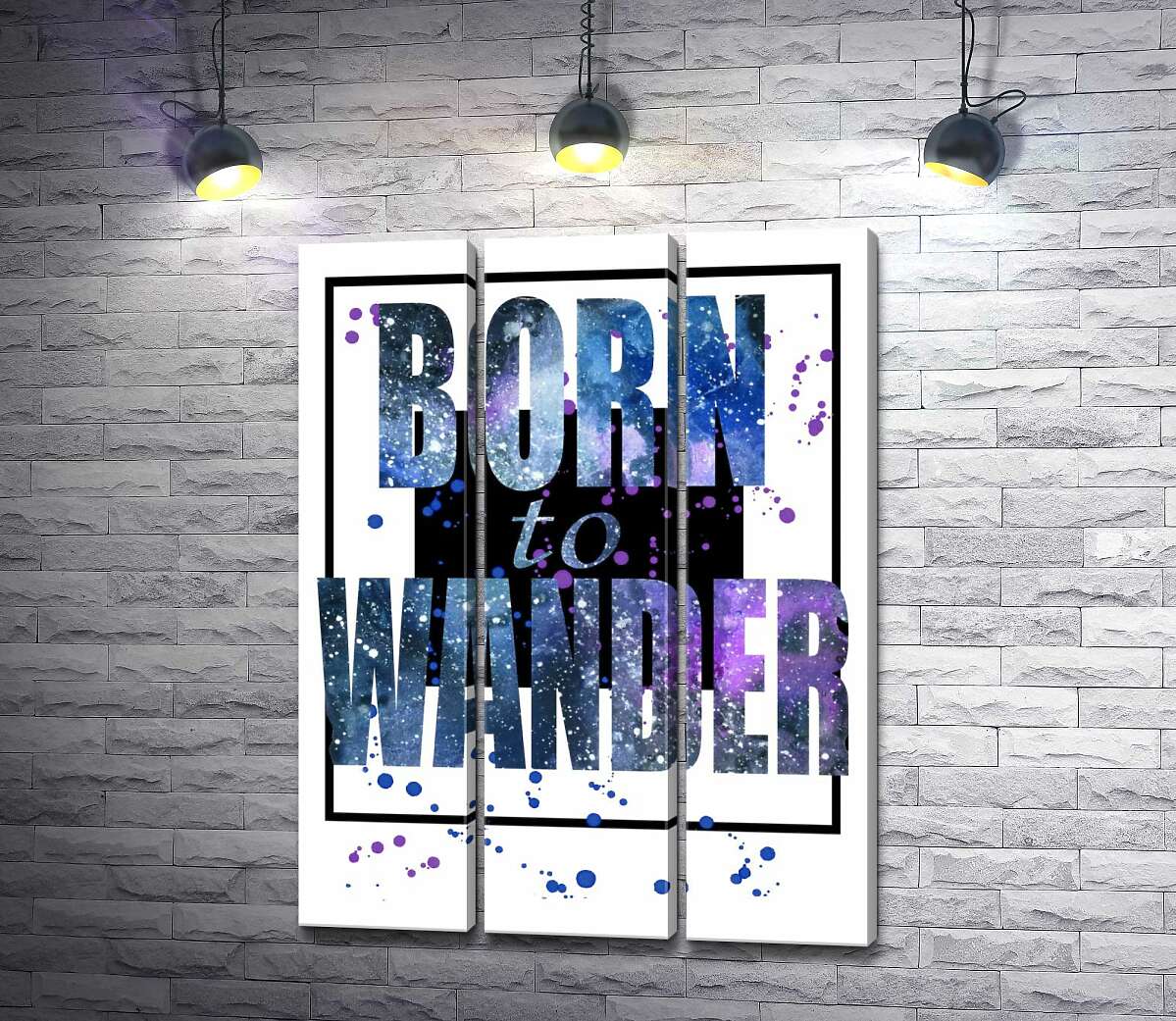 

Модульная картина ArtPoster Космическая надпись в синих тонах "born to wander" 60x82 см Модуль №11