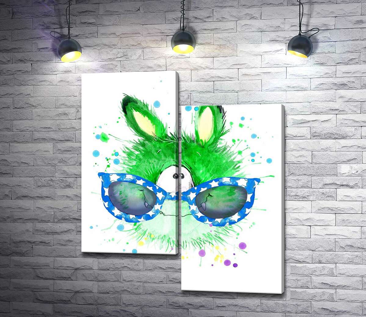 

Модульная картина ArtPoster Зеленый циклоп в синих очках 100x119 см Модуль №5
