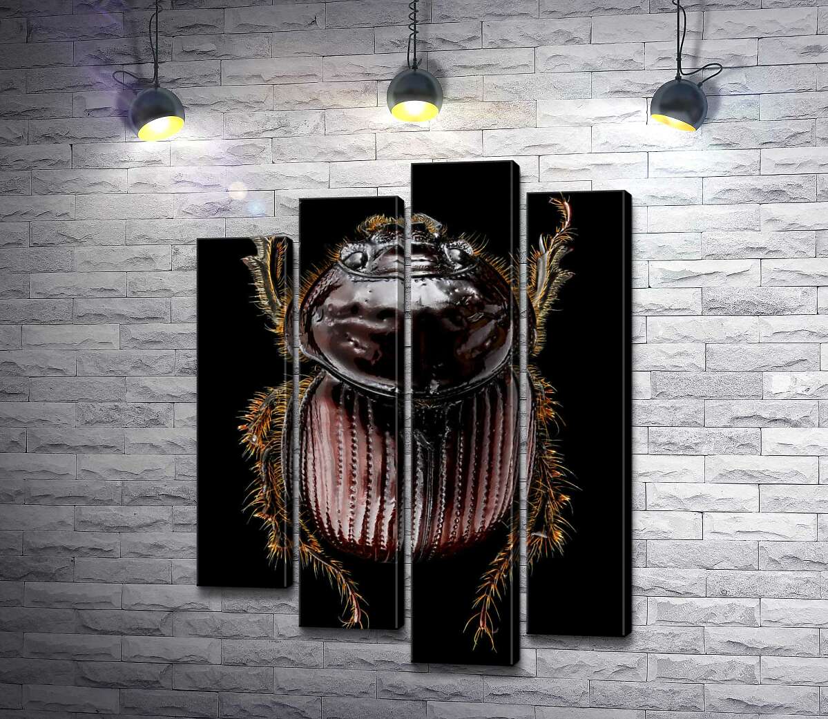 

Модульная картина ArtPoster Коричневая поверхность панциря жука онтофага 100x134 см Модуль №21