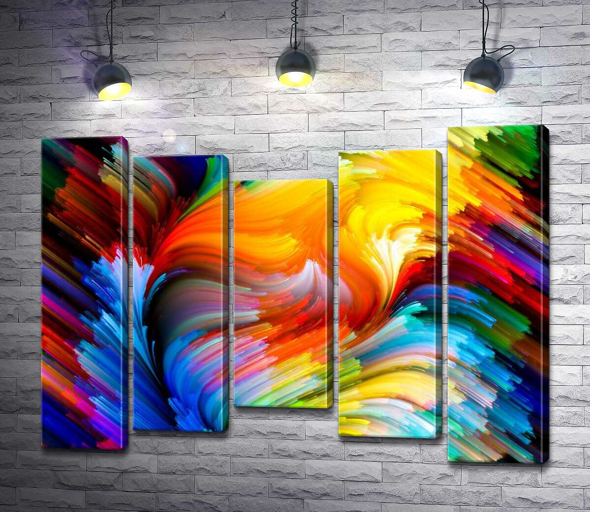 

Модульная картина ArtPoster Изгибы радужных лучей 100x75 см Модуль №28