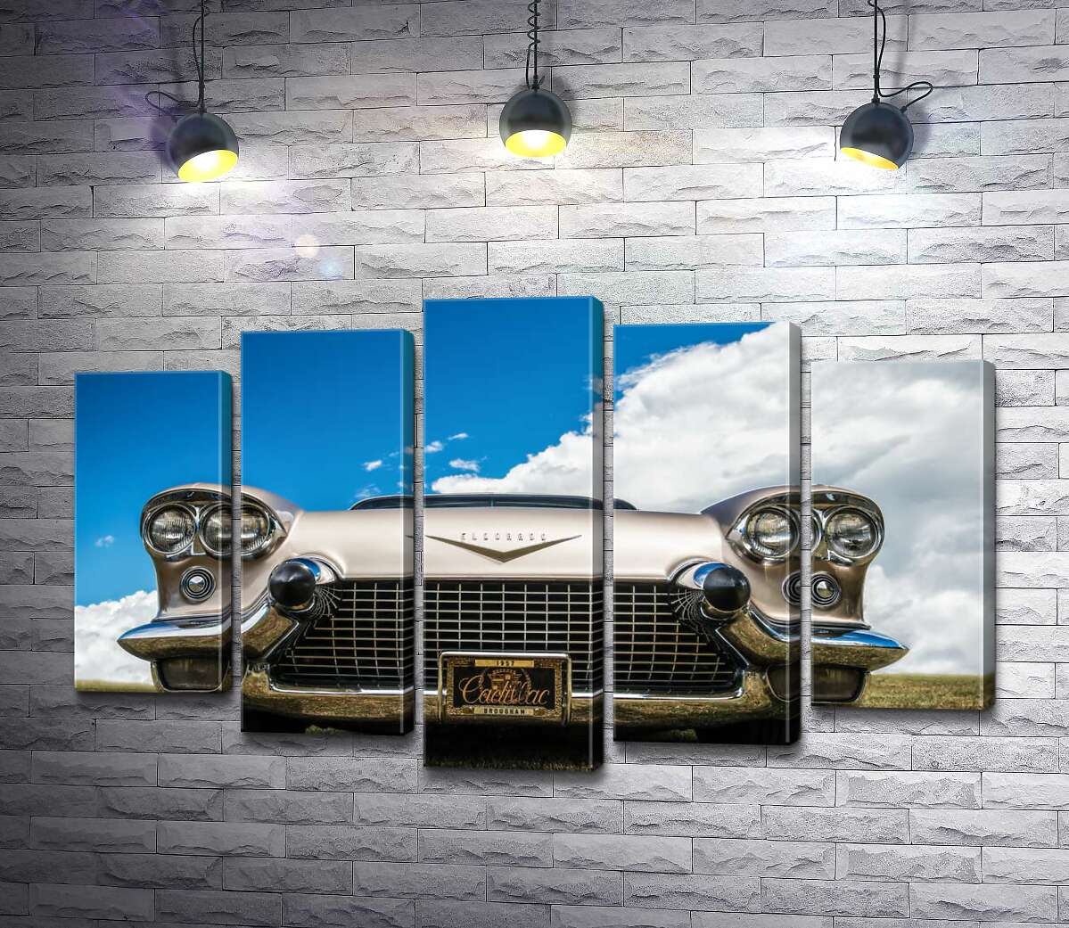 

Модульная картина ArtPoster Золотое покрытие автомобиля Кадиллак (Cadillac Eldorado Seville) 1957 года 100x62 см Модуль №26