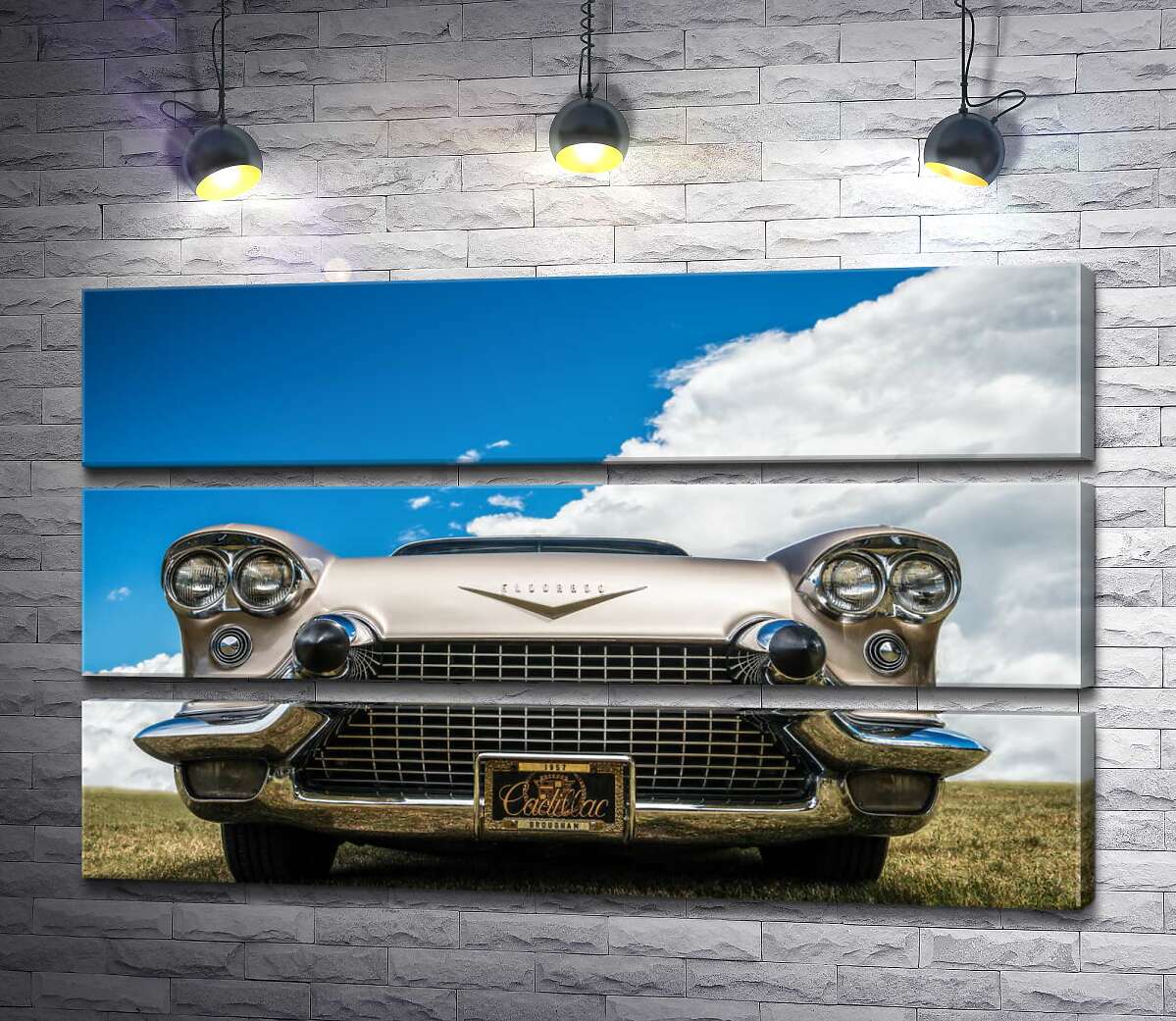 

Модульная картина ArtPoster Золотое покрытие автомобиля Кадиллак (Cadillac Eldorado Seville) 1957 года 100x63 см Модуль №13
