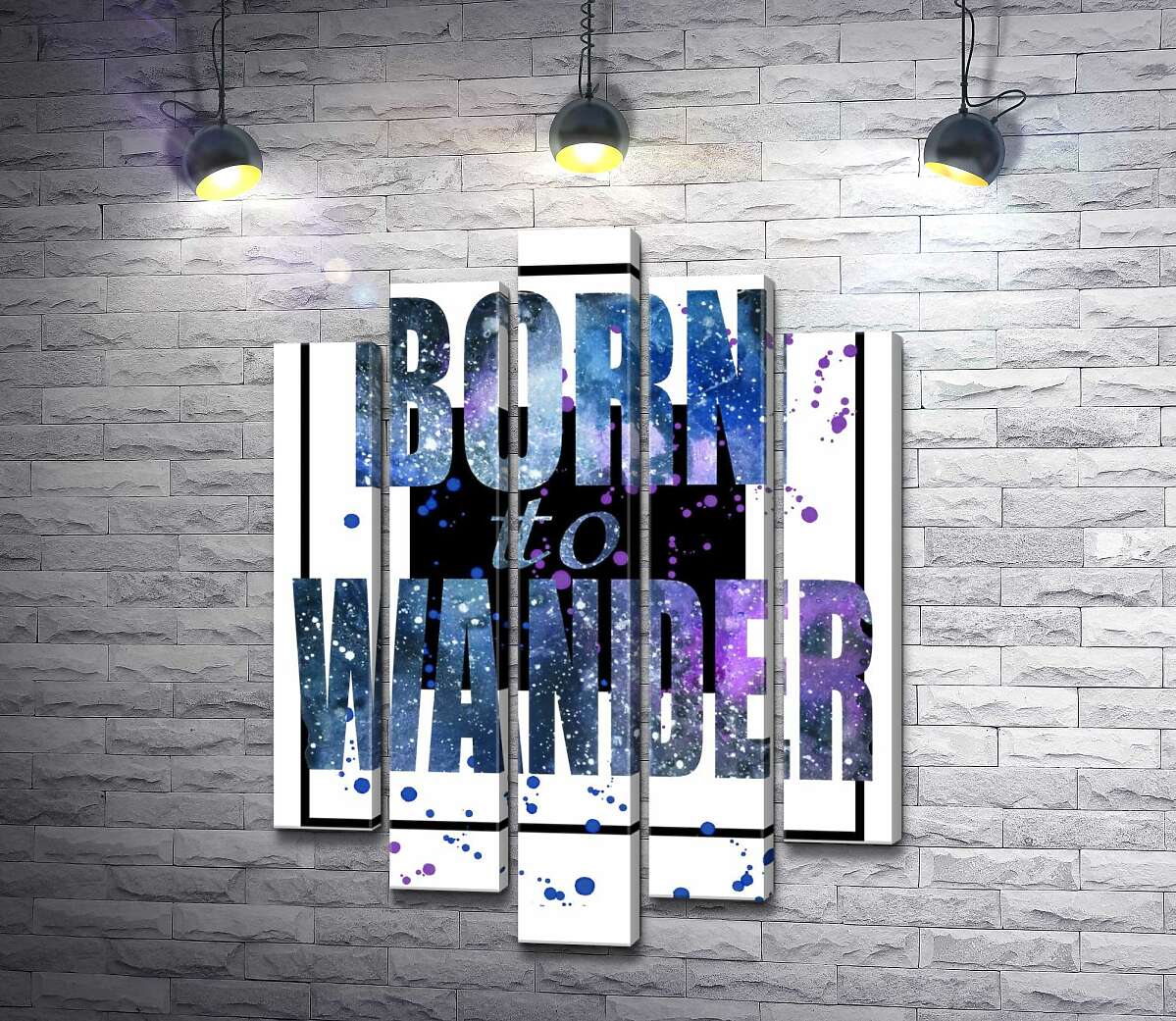 

Модульная картина ArtPoster Космическая надпись в синих тонах "born to wander" 100x137 см Модуль №26