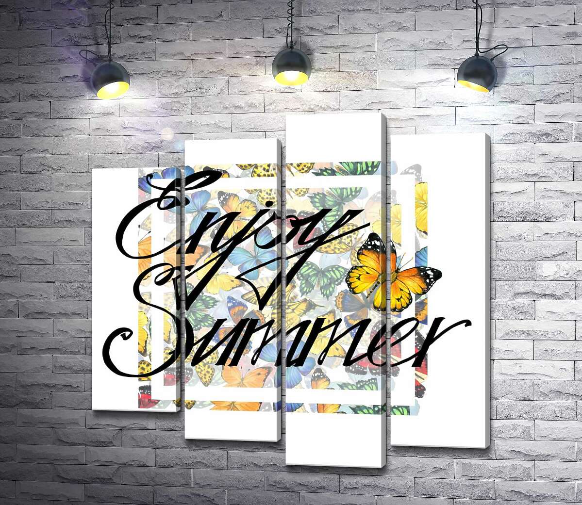 

Модульная картина ArtPoster Изысканная надпись "enjoy summer" на фоне бабочек 80x80 см Модуль №21