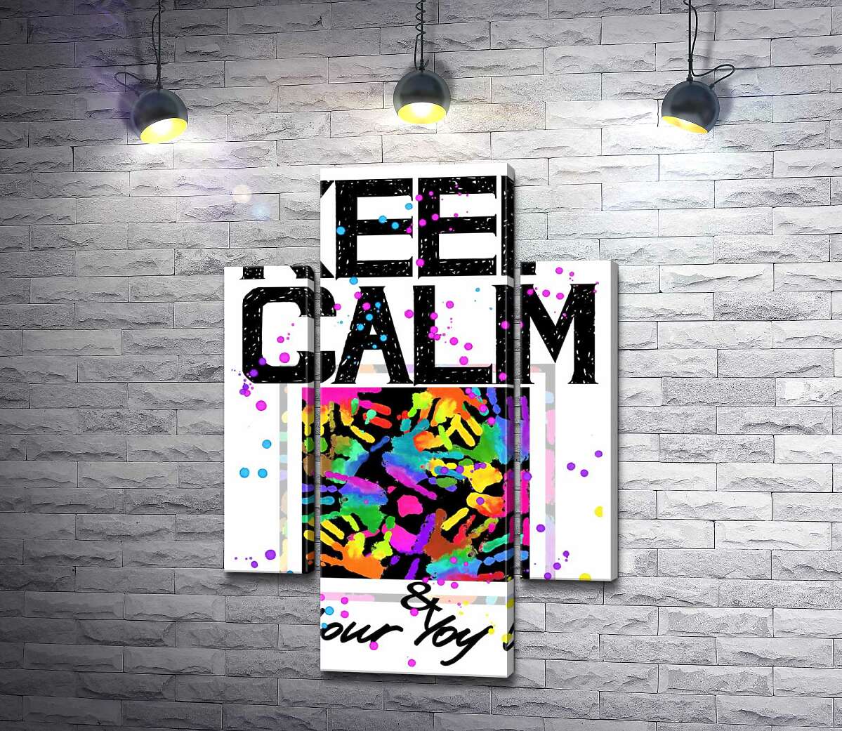 

Модульная картина ArtPoster Картина с ладоней среди надписи "keep calm and colour your life" 100x148 см Модуль №7