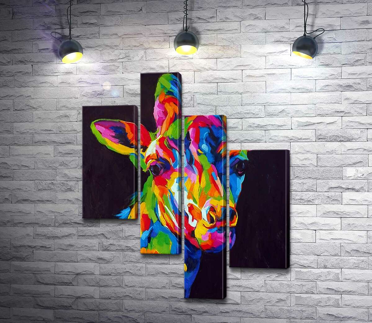 

Модульная картина ArtPoster Контраст цветов в силуэте жирафа 130x165 см Модуль №20