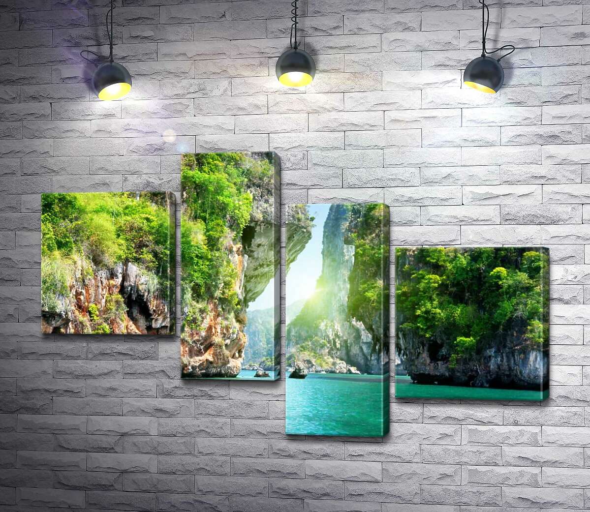 

Модульная картина ArtPoster Изумрудные скалы омыты бирюзой океана в Таиланде 130x85 см Модуль №20