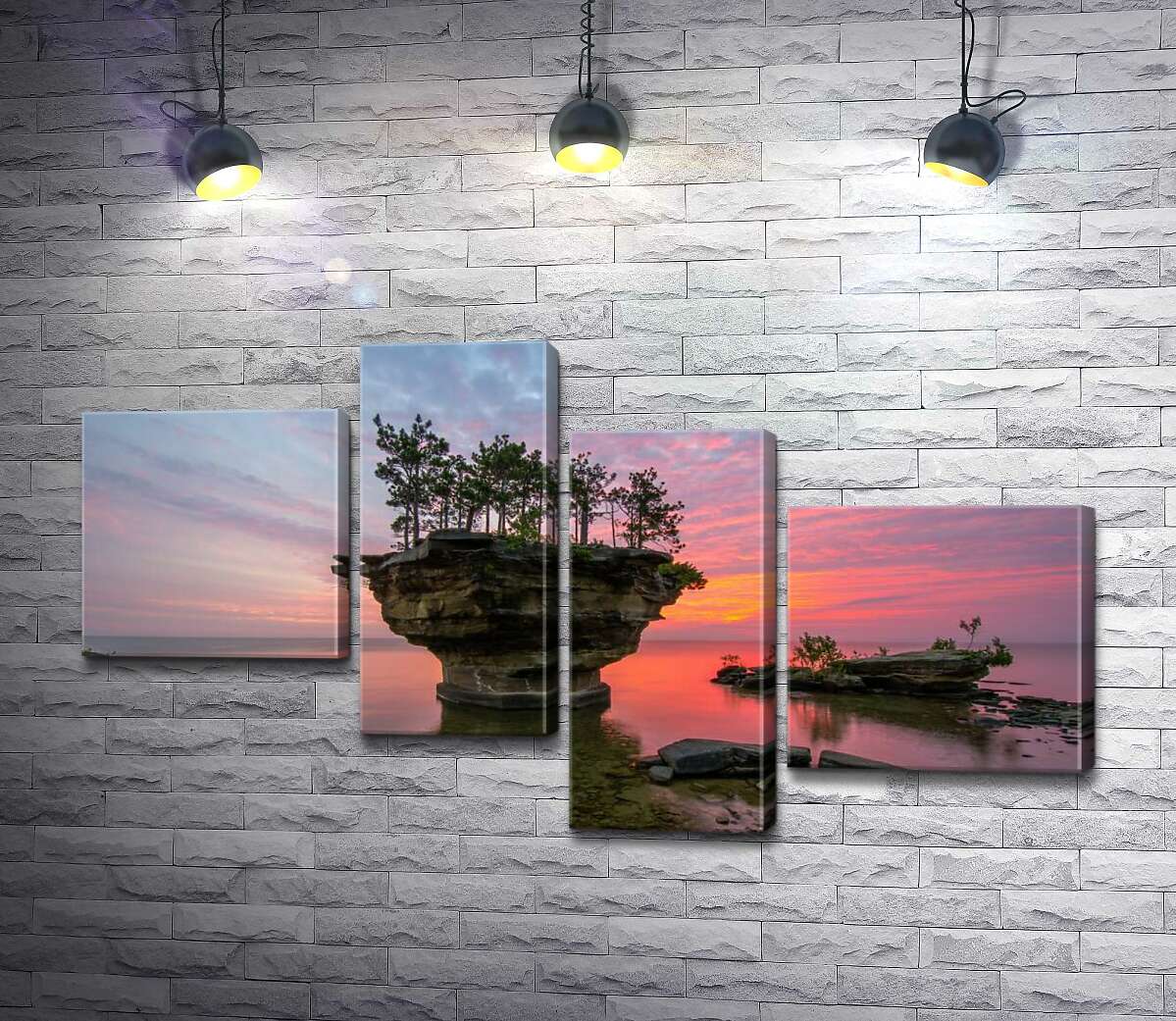 

Модульная картина ArtPoster Коралловый рассвет на озере Мичиган 130x74 см Модуль №20
