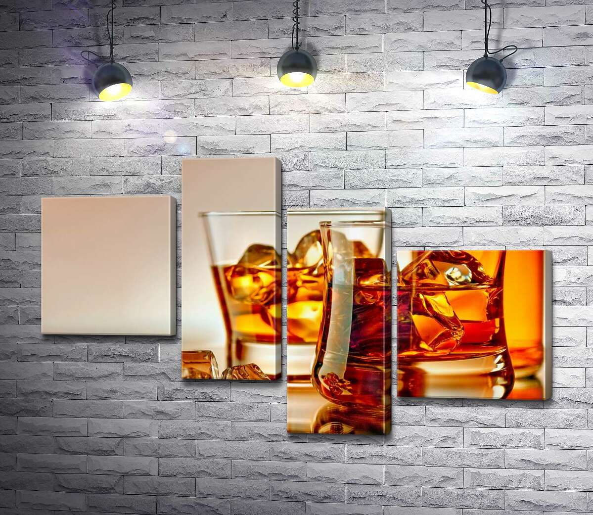 

Модульная картина ArtPoster Карамельный цвет виски со льдом 100x65 см Модуль №20