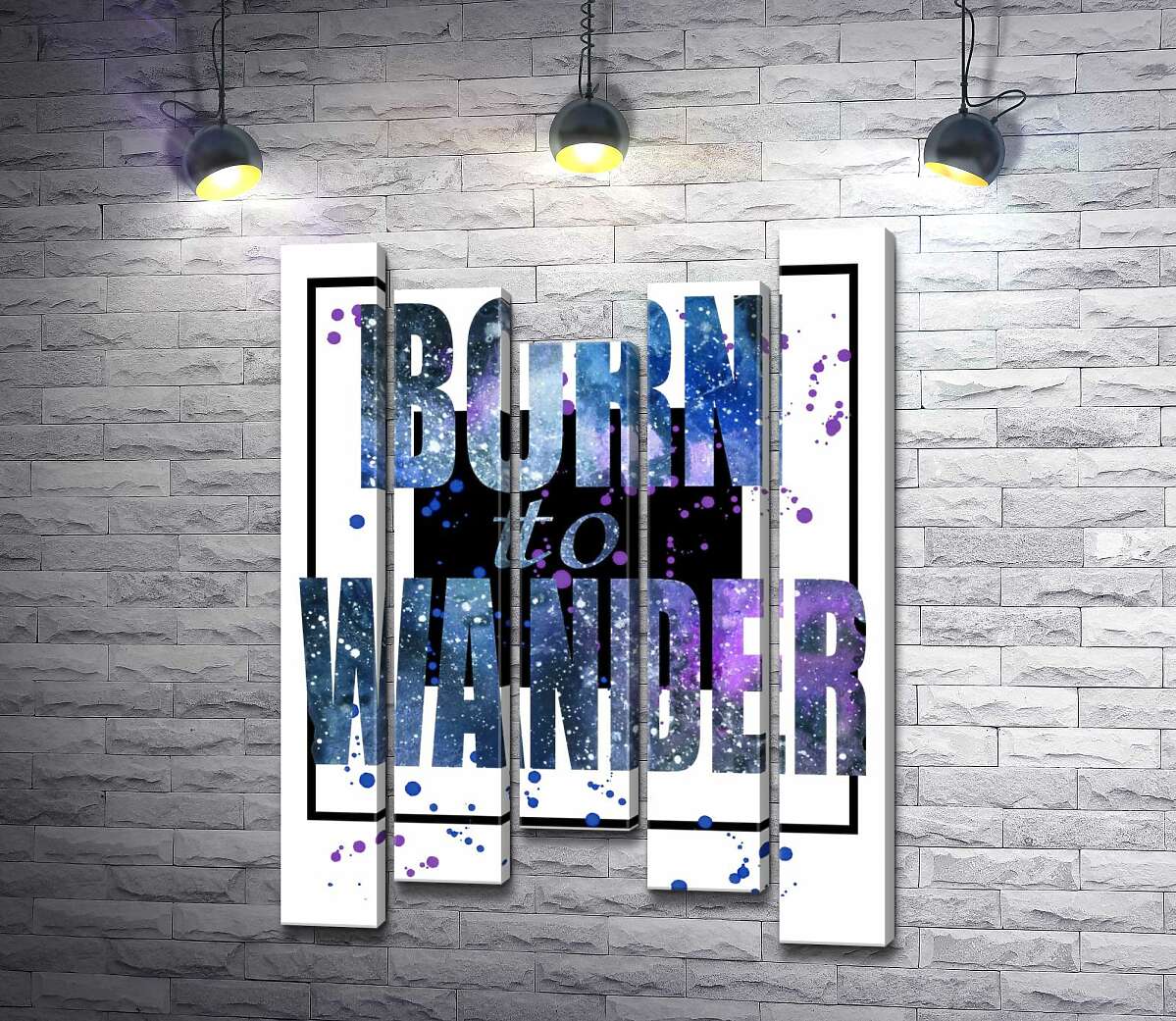 

Модульная картина ArtPoster Космическая надпись в синих тонах "born to wander" 130x179 см Модуль №28