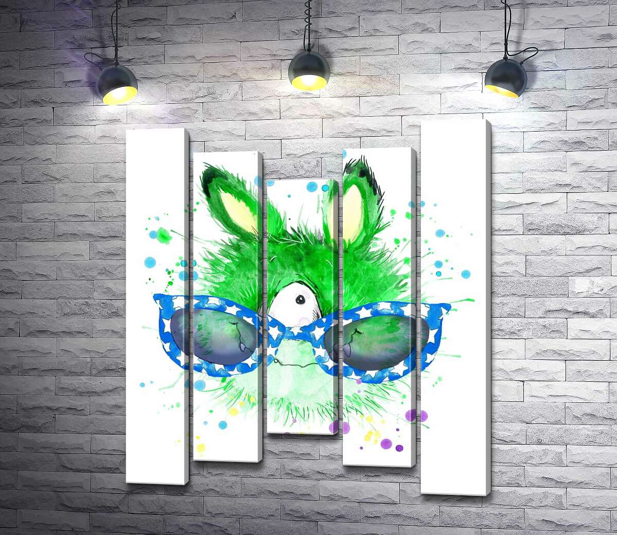 

Модульная картина ArtPoster Зеленый циклоп в синих очках 100x120 см Модуль №28