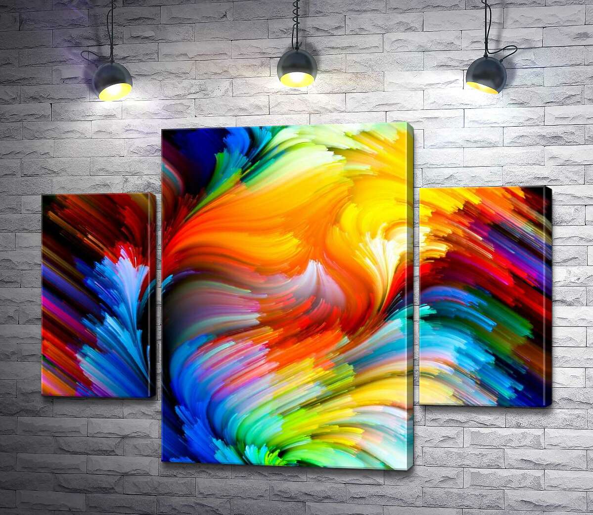 

Модульная картина ArtPoster Изгибы радужных лучей 80x60 см Модуль №7