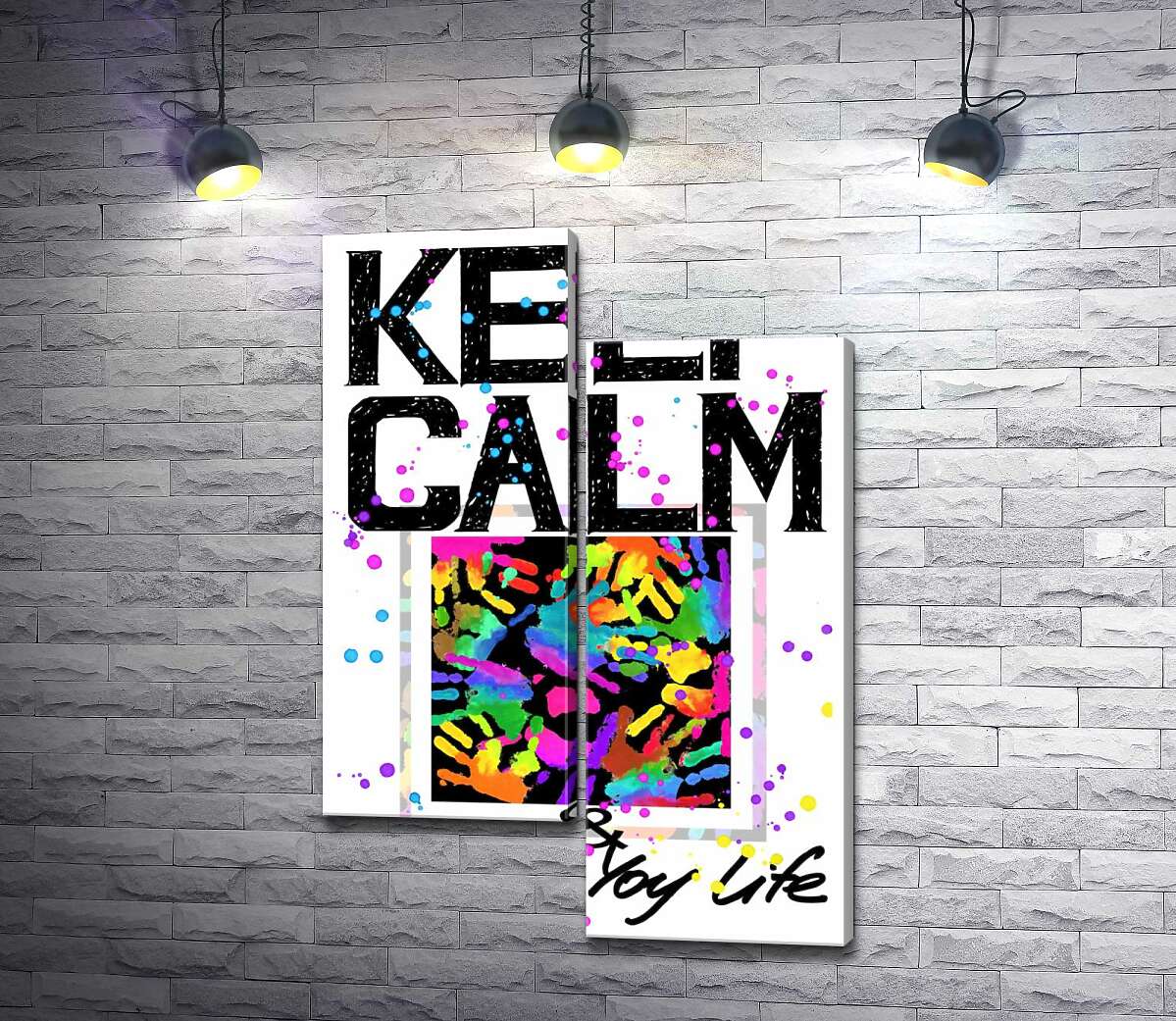 

Модульная картина ArtPoster Картина с ладоней среди надписи "keep calm and colour your life" 130x191 см Модуль №5