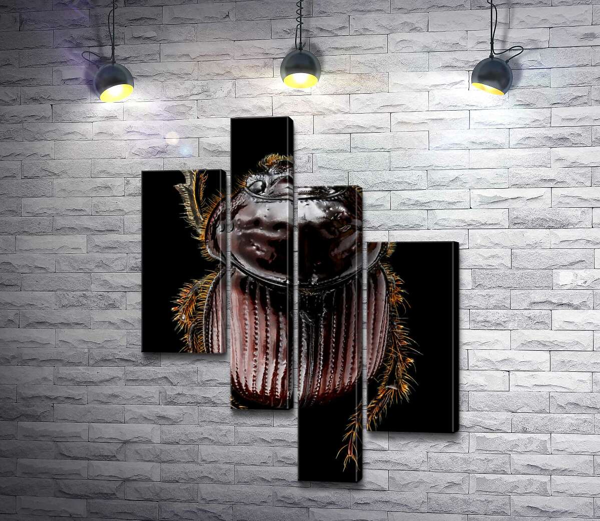 

Модульная картина ArtPoster Коричневая поверхность панциря жука онтофага 130x174 см Модуль №20