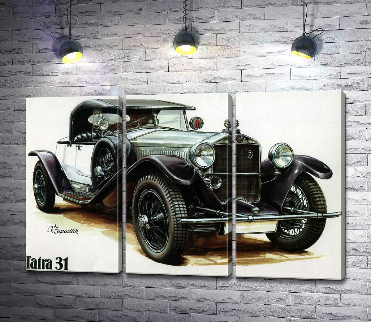 

Модульная картина ArtPoster Зеленый ретро-автомобиль Tatra 31 60x38 см Модуль №11
