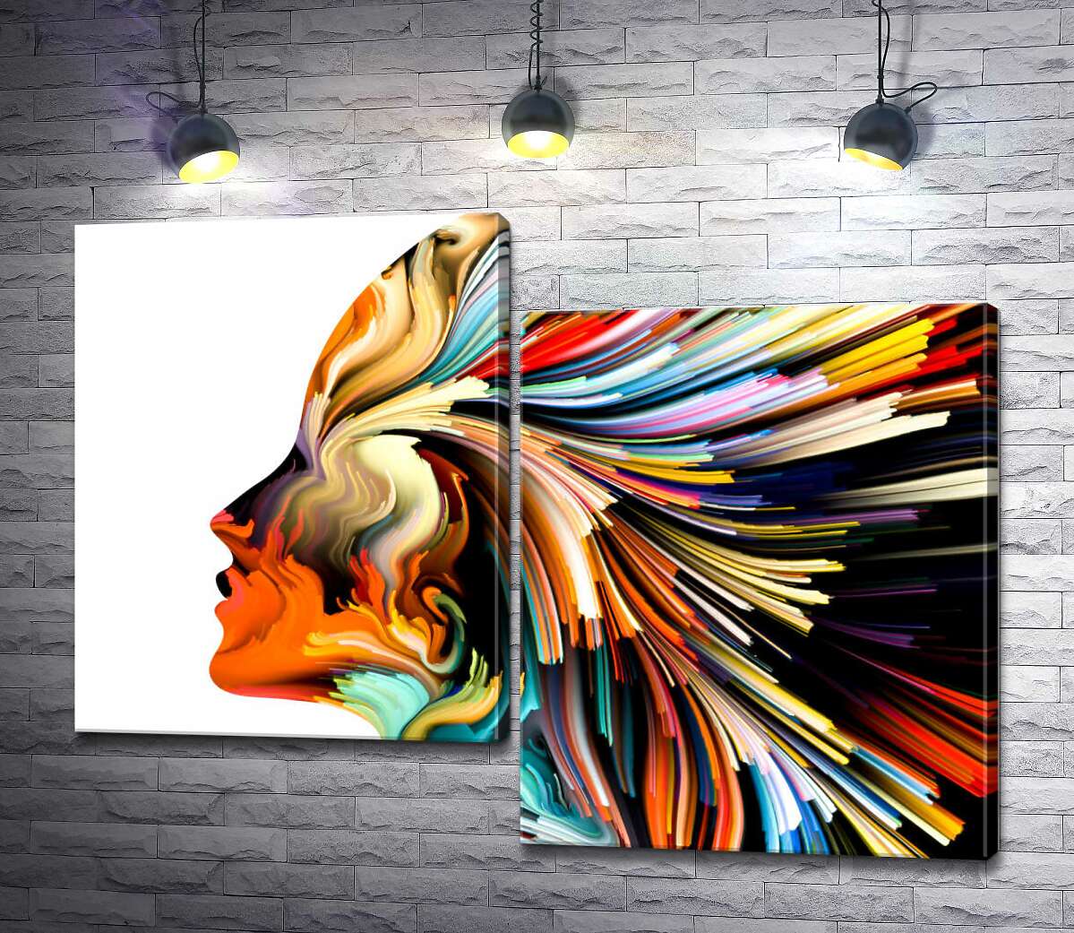 

Модульная картина ArtPoster Изгибы лучей в профиле женщины 100x76 см Модуль №5