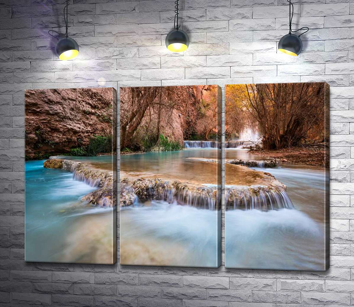 

Модульная картина ArtPoster Каскады прозрачной воды водопадов Хавасу (Havasu Falls) среди осенних деревьев 60x40 см Модуль №11