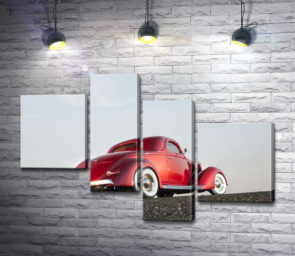 

Модульная картина ArtPoster Компактный автомобиль Ford Coupe штурмует вершину дороги 130x89 см Модуль №20