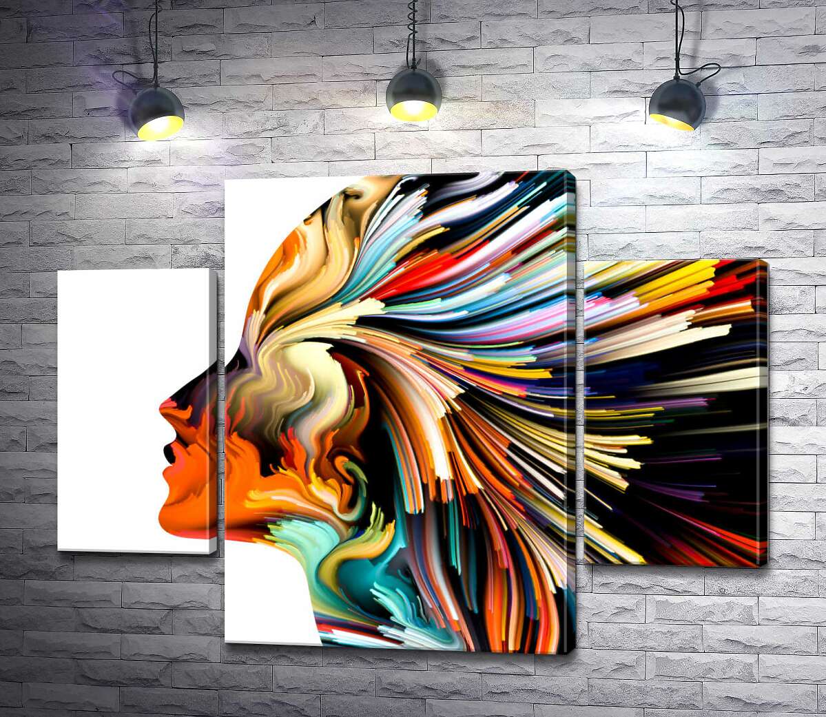 

Модульная картина ArtPoster Изгибы лучей в профиле женщины 100x75 см Модуль №7