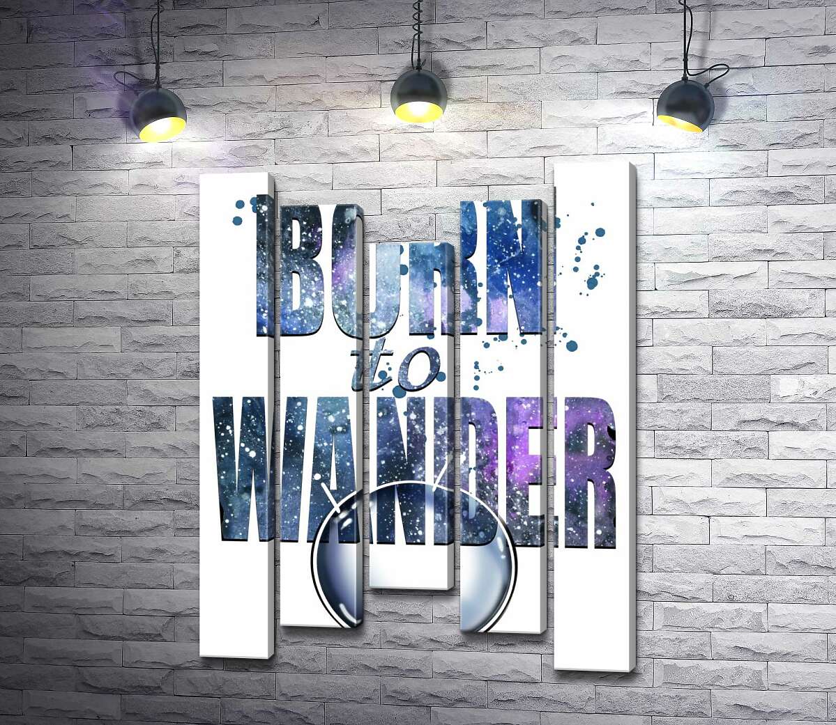 

Модульная картина ArtPoster Космическая надпись "born to wander" 130x179 см Модуль №28