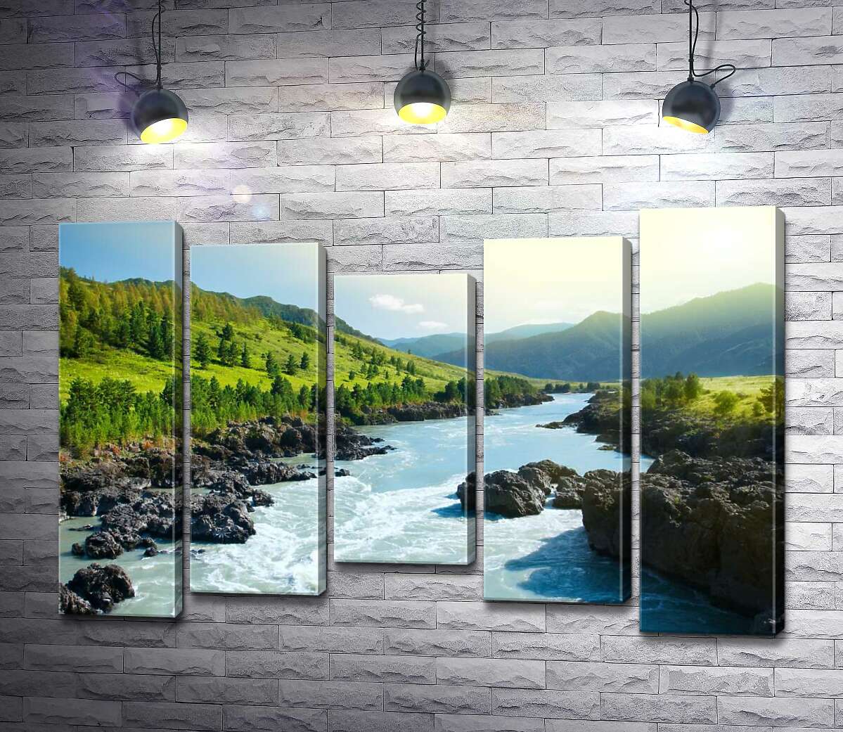 

Модульная картина ArtPoster Каменистый ландшафт горной реки 130x88 см Модуль №28
