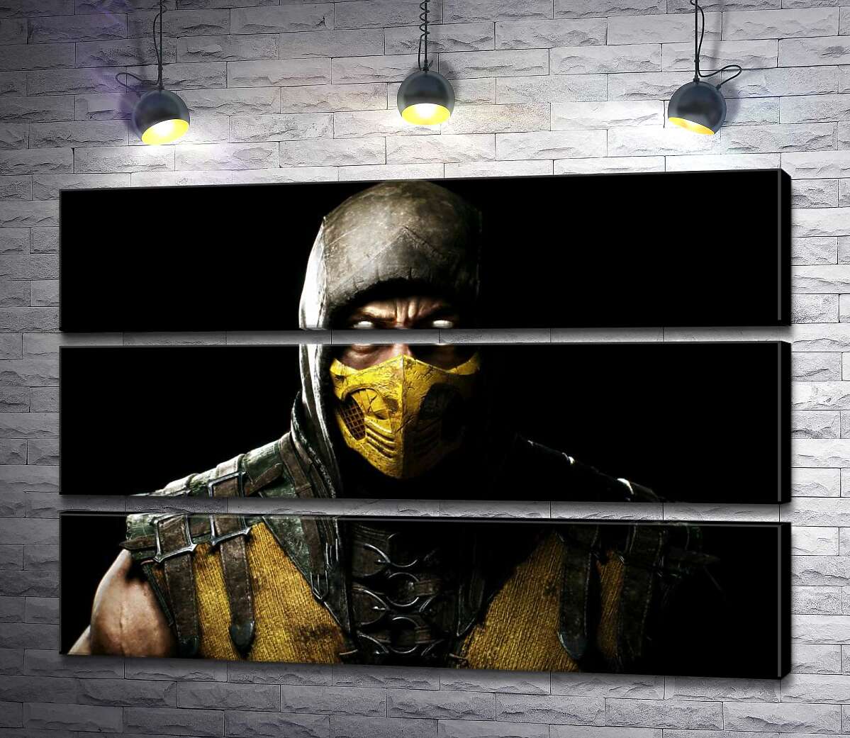 

Модульная картина ArtPoster Из тьмы к свету: портрет героя игры "Mortal Kombat" Скорпиона 100x66 см Модуль №13