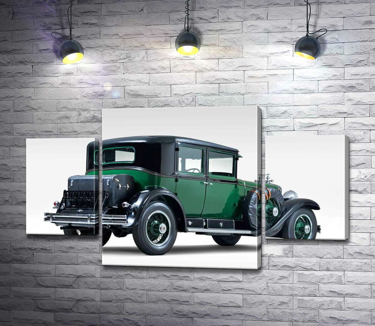 

Модульная картина ArtPoster Зеленый автомобиль Кадиллак американского гангстера Аль Капоне 100x58 см Модуль №7