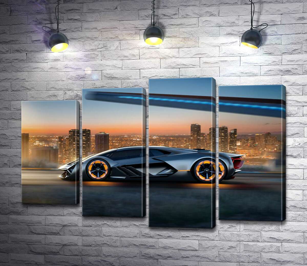 

Модульная картина ArtPoster Инновационная модель электромобиля Ламборгини (Lamborghini Terzo Millennio) 132x86 см Модуль №21