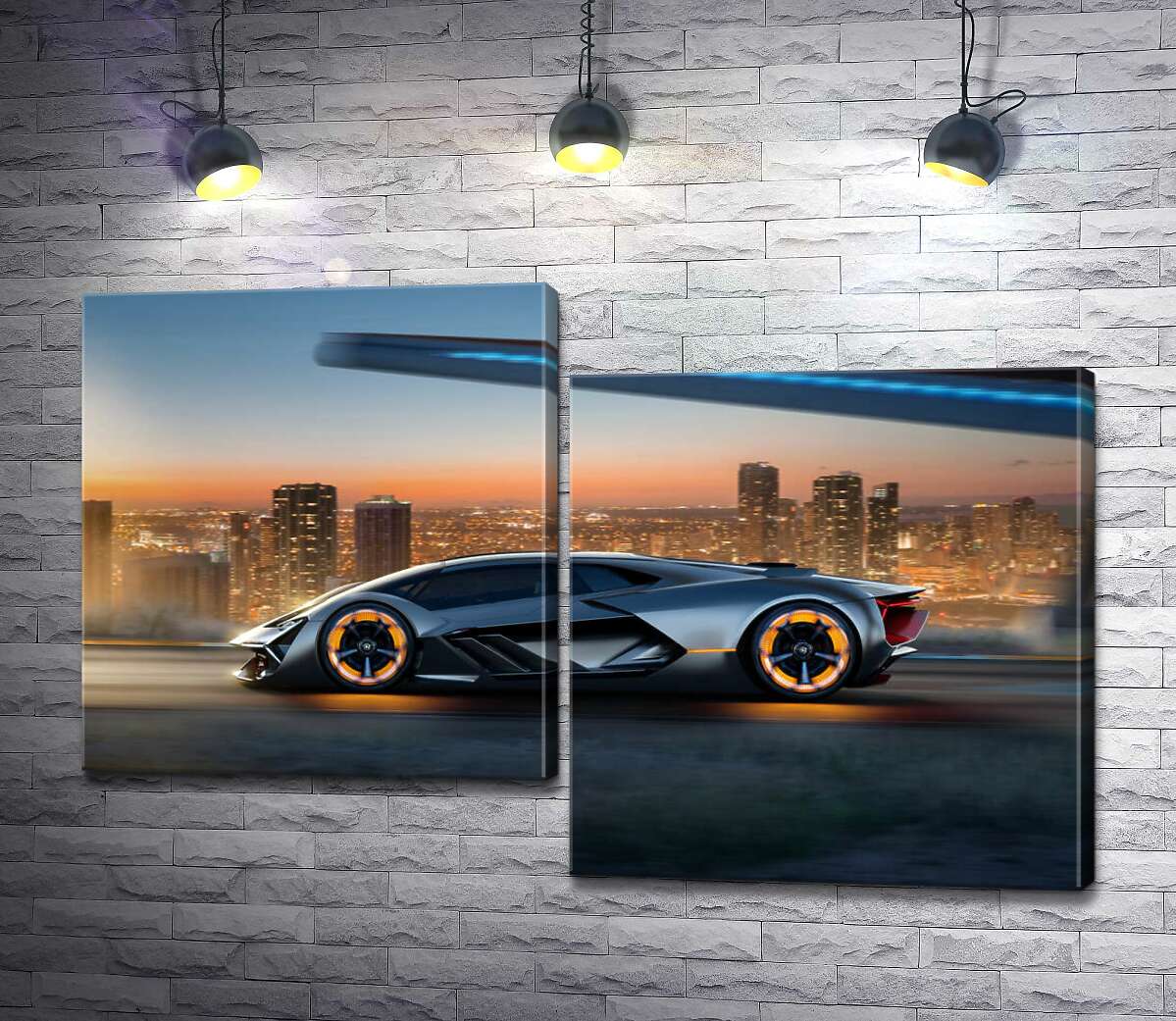 

Модульная картина ArtPoster Инновационная модель электромобиля Ламборгини (Lamborghini Terzo Millennio) 130x85 см Модуль №5