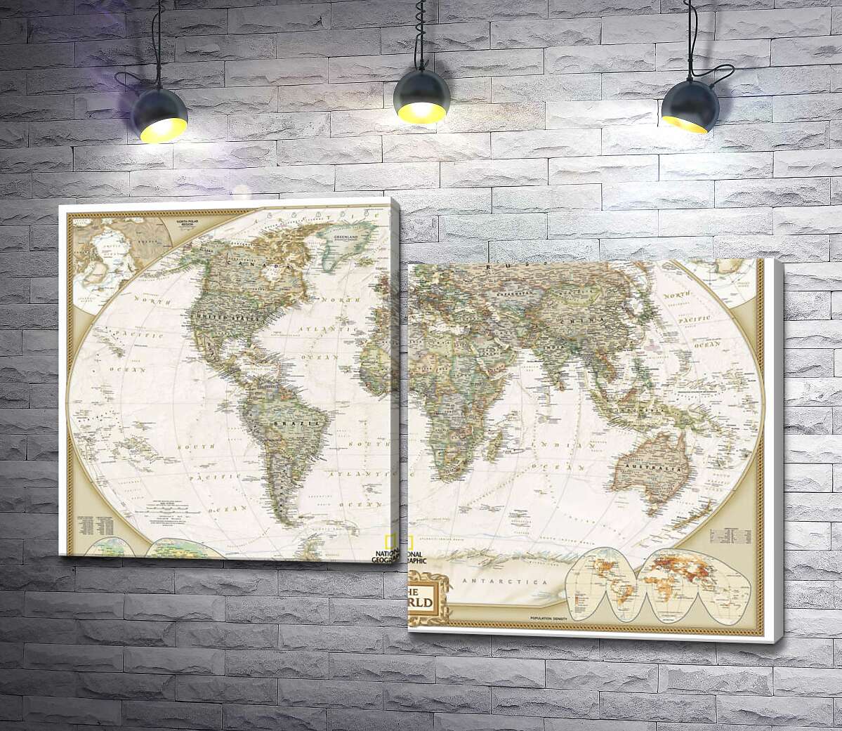 

Модульная картина ArtPoster Карта мира от National Geographic в пастельных оттенках 100x67 см Модуль №5