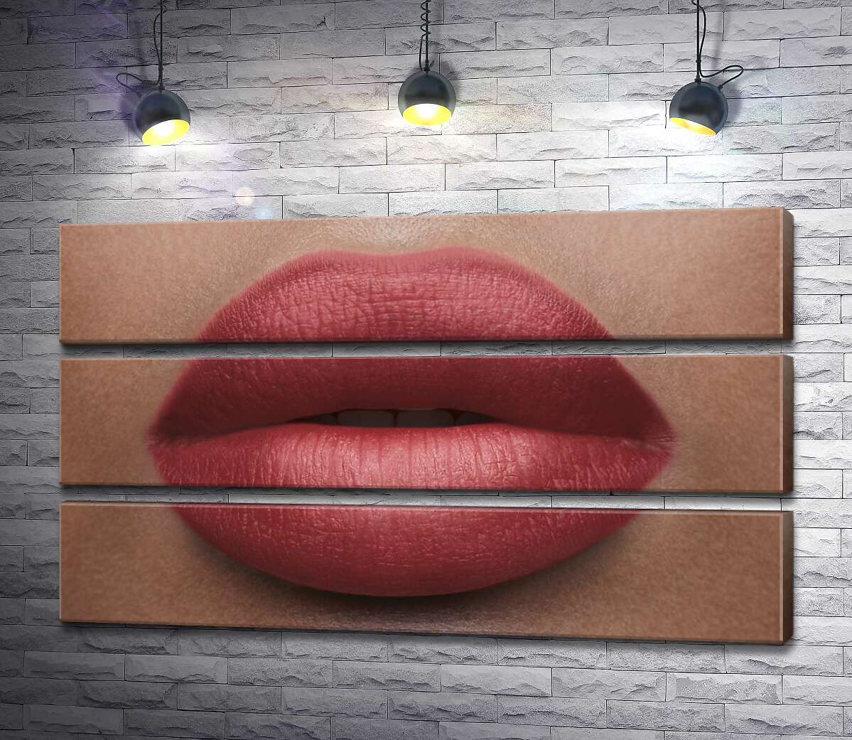 

Модульная картина ArtPoster Коралловый тон полуоткрытых губ 107x60 см Модуль №13