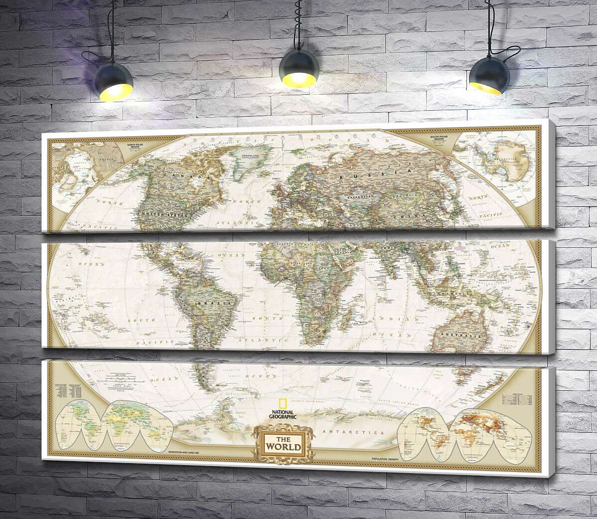 

Модульная картина ArtPoster Карта мира от National Geographic в пастельных оттенках 130x87 см Модуль №13