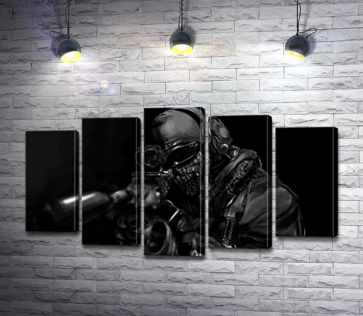 

Модульная картина ArtPoster Замаскированный снайпер прицеливается для выстрела 100x58 см Модуль №26