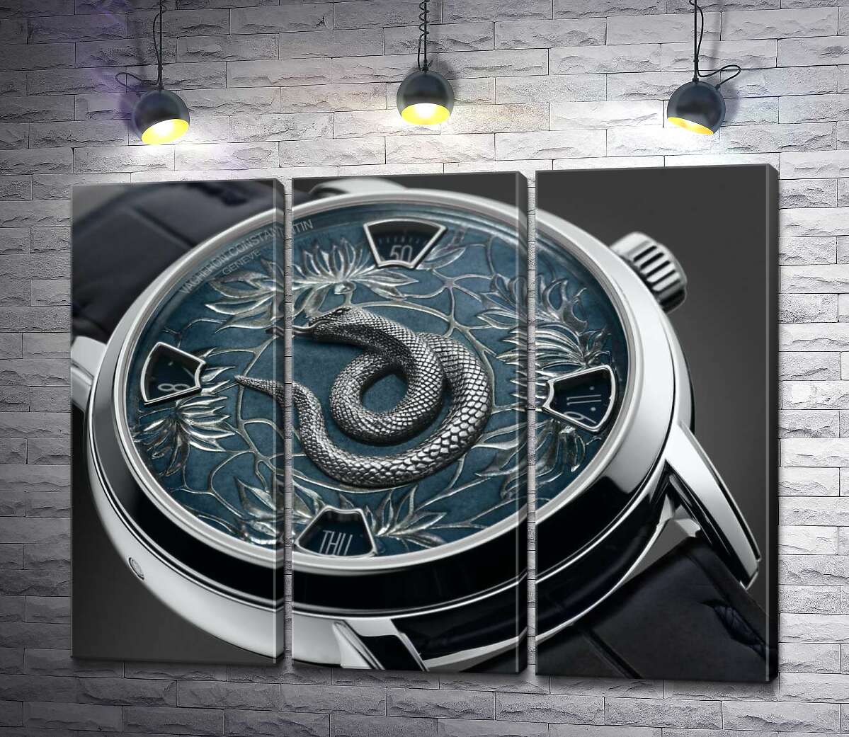 

Модульная картина ArtPoster Зодиакальная змея на часах швейцарского бренда Vacheron Constantin 132x102 см Модуль №11