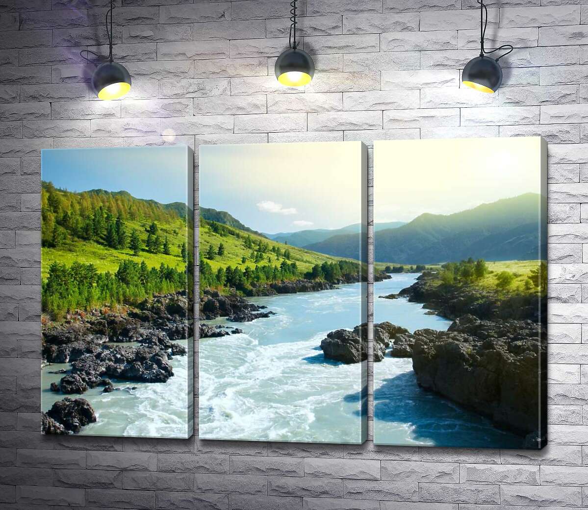 

Модульная картина ArtPoster Каменистый ландшафт горной реки 132x87 см Модуль №11