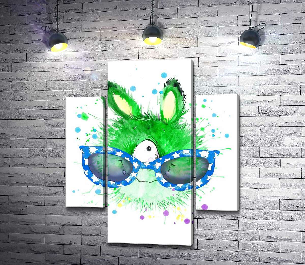 

Модульная картина ArtPoster Зеленый циклоп в синих очках 80x95 см Модуль №7