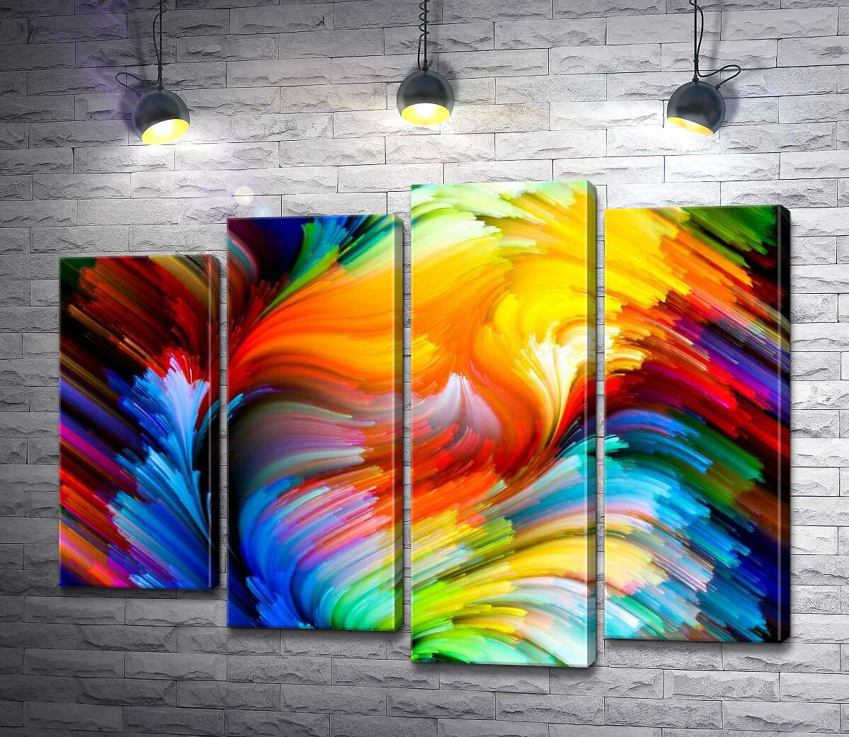 

Модульная картина ArtPoster Изгибы радужных лучей 100x77 см Модуль №21