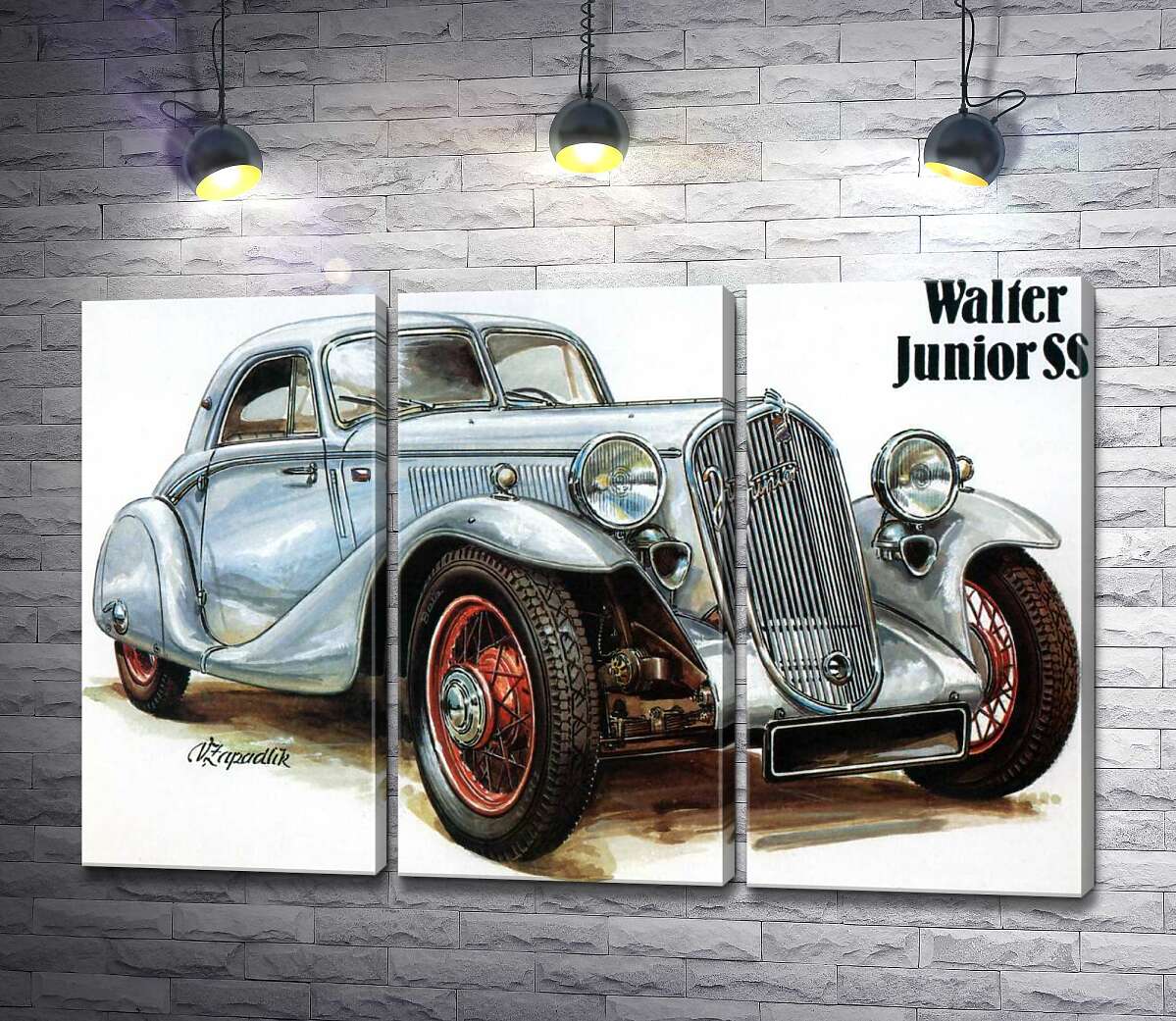 

Модульная картина ArtPoster Звезда 30-х годов автомобиль Walter Junior SS 60x40 см Модуль №11