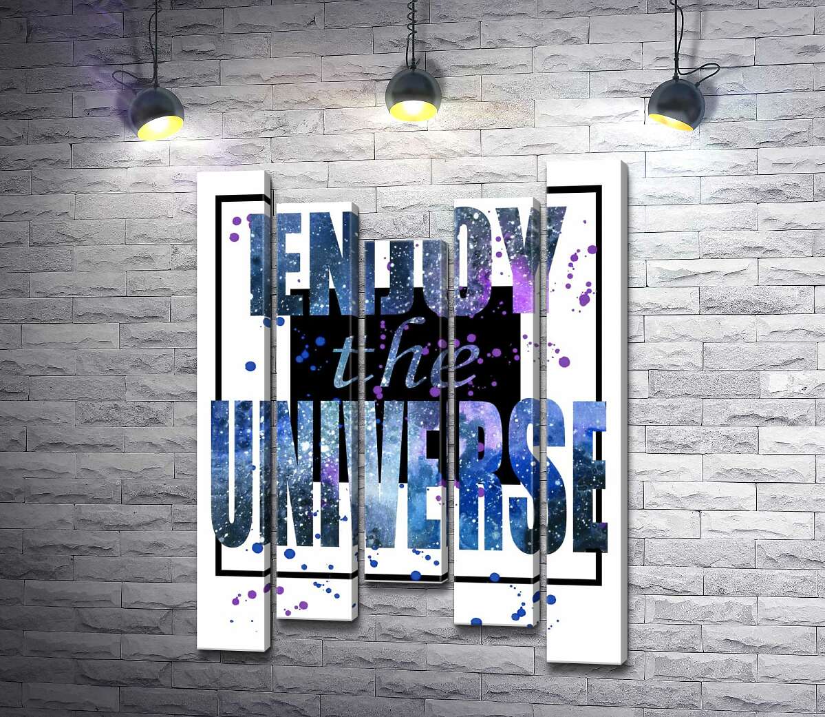 

Модульная картина ArtPoster Космическая надпись в черной рамке "enjoy the universe" 100x137 см Модуль №28