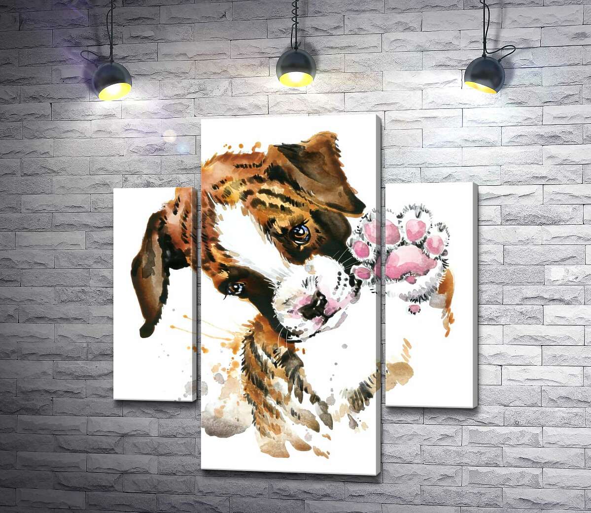 

Модульная картина ArtPoster Маленький щенок протягивает розовую лапку 80x89 см Модуль №7