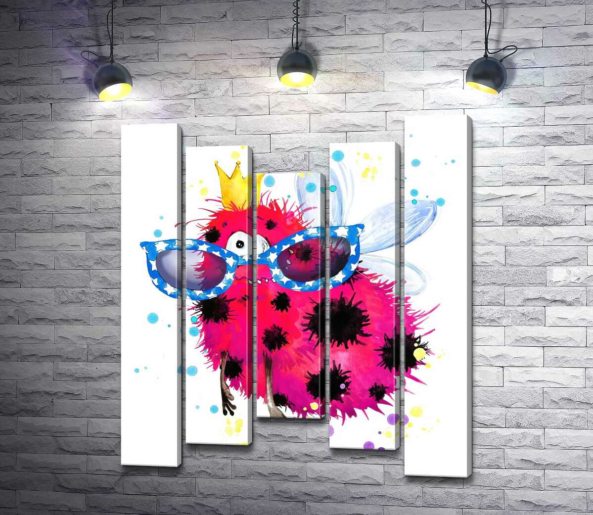 

Модульная картина ArtPoster Крылатый красный монстр с короной и очками 130x156 см Модуль №28