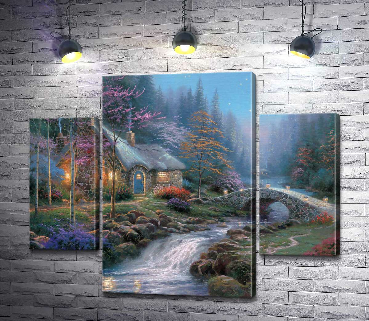 

Модульная картина ArtPoster Коттедж в сумерках (Twilight cottage) - Томас Кинкейд (Thomas Kinkade) 131x105 см Модуль №7