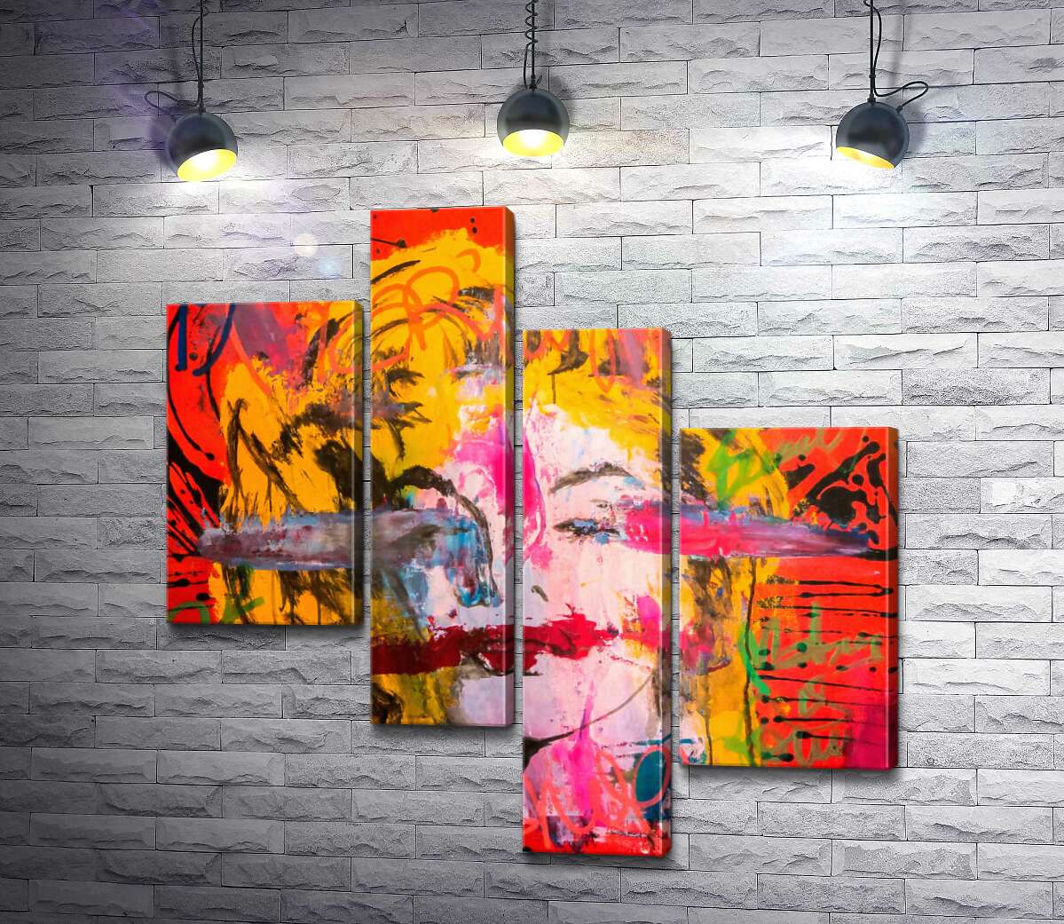 

Модульная картина ArtPoster Креативный взгляд на портрет Мэрилин Монро (Marilyn Monroe) 100x103 см Модуль №20