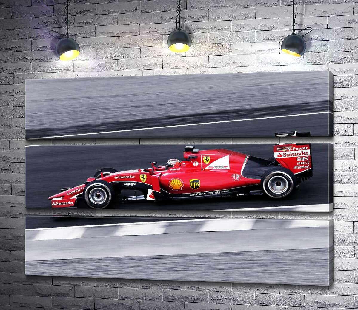 

Модульная картина ArtPoster Красный автомобиль Ferrari на гоночной трассе "Формулы-1" 130x87 см Модуль №13
